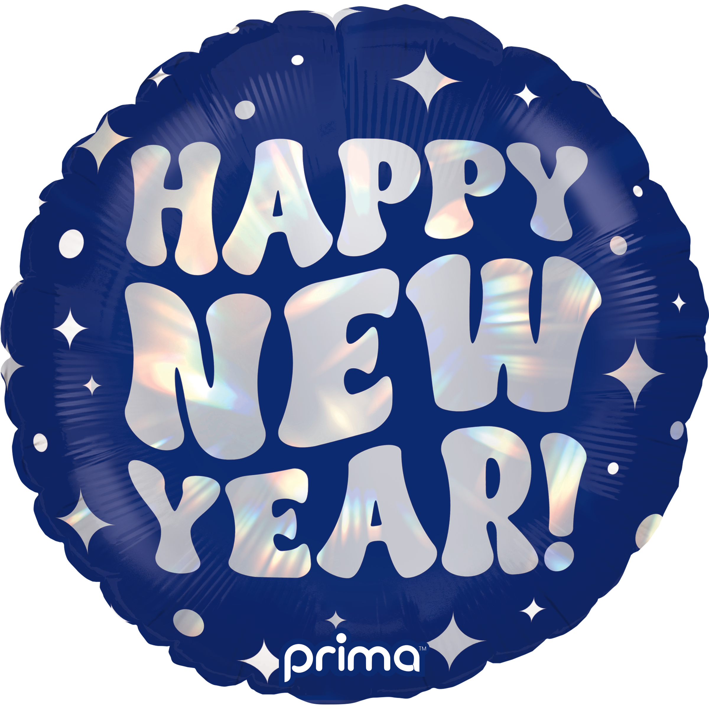 PRIMA 18" Round Happy New Year Holographic